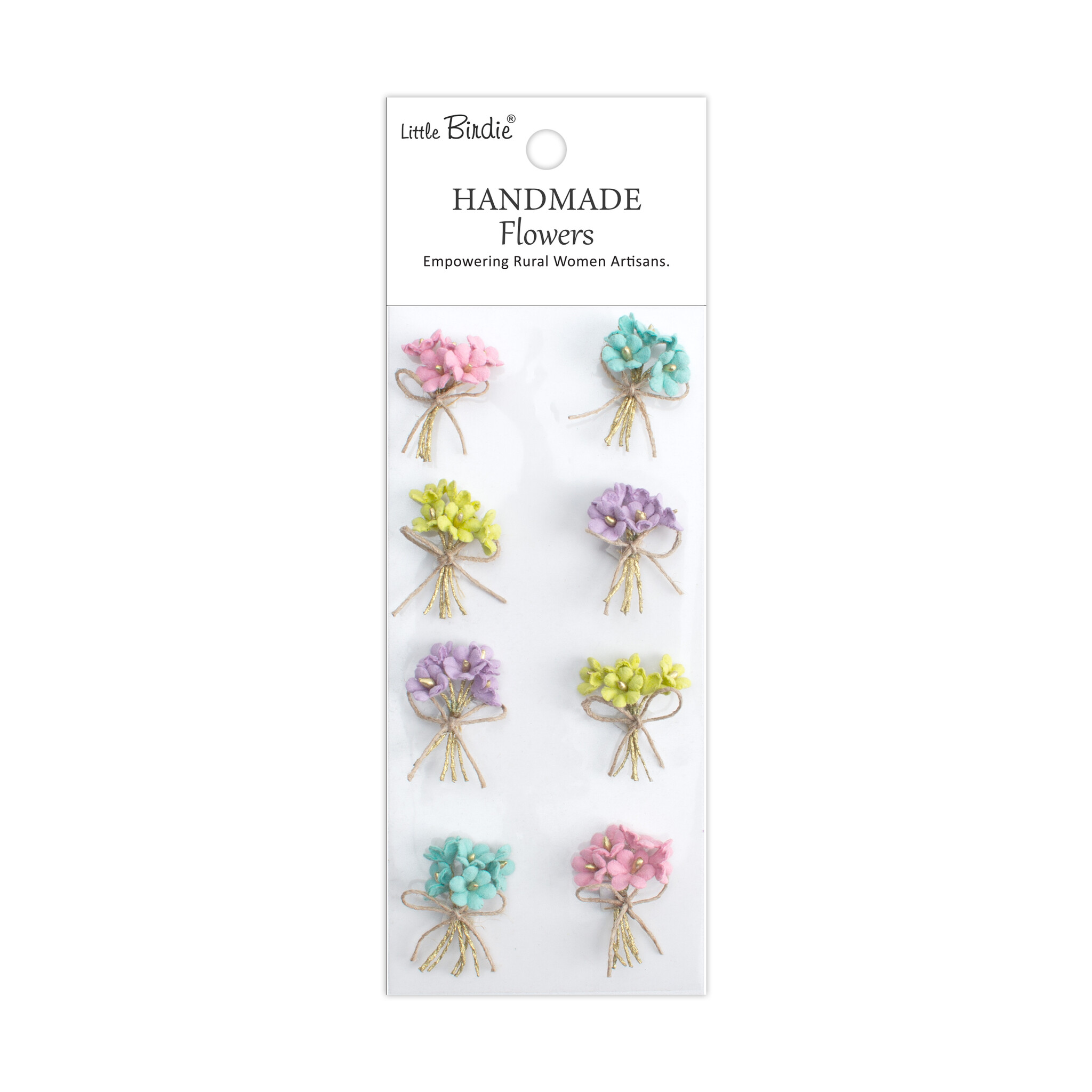 Little Birdie Handgemaakte Bloemen Bouquet - Pastel Petals 8pc