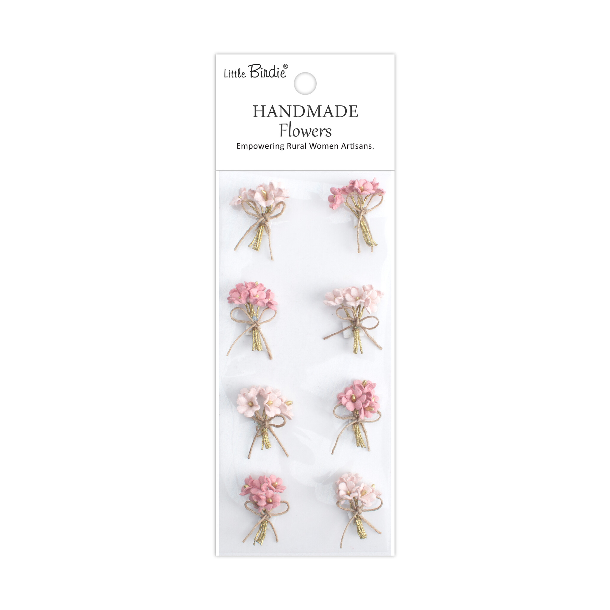 Little Birdie Handgemaakte Bloemen Bouquet - Pink Passion 8pc