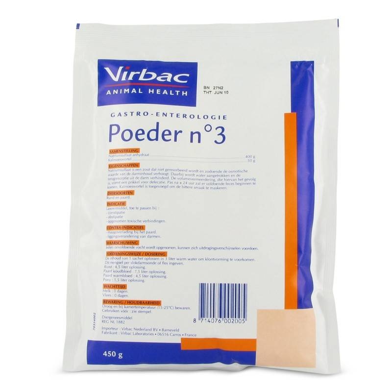 Virbac Poeder nr 3 Laxeerpoeder 450 Gram