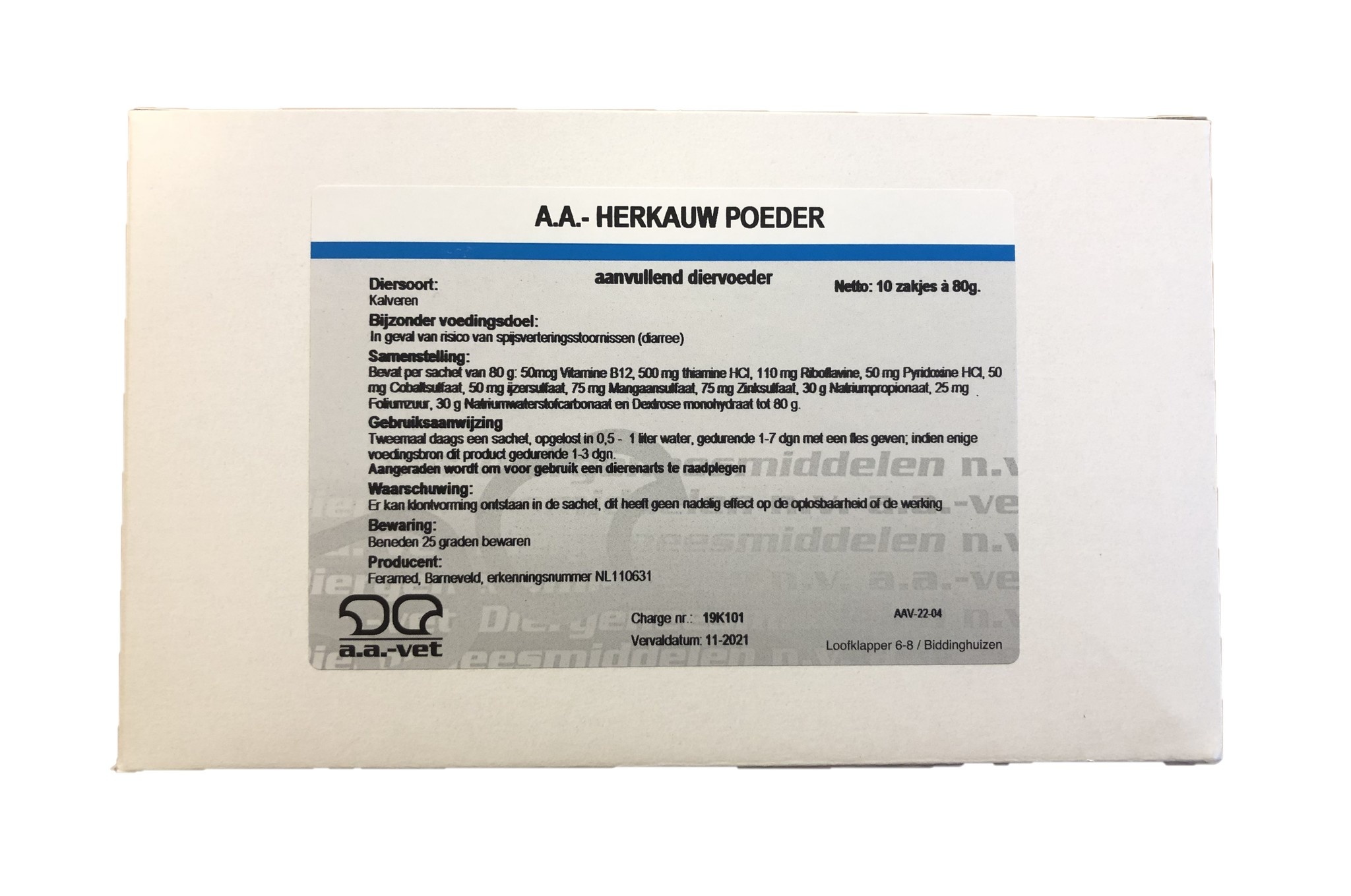 A.A. Herkauwpoeder 10x80 gram