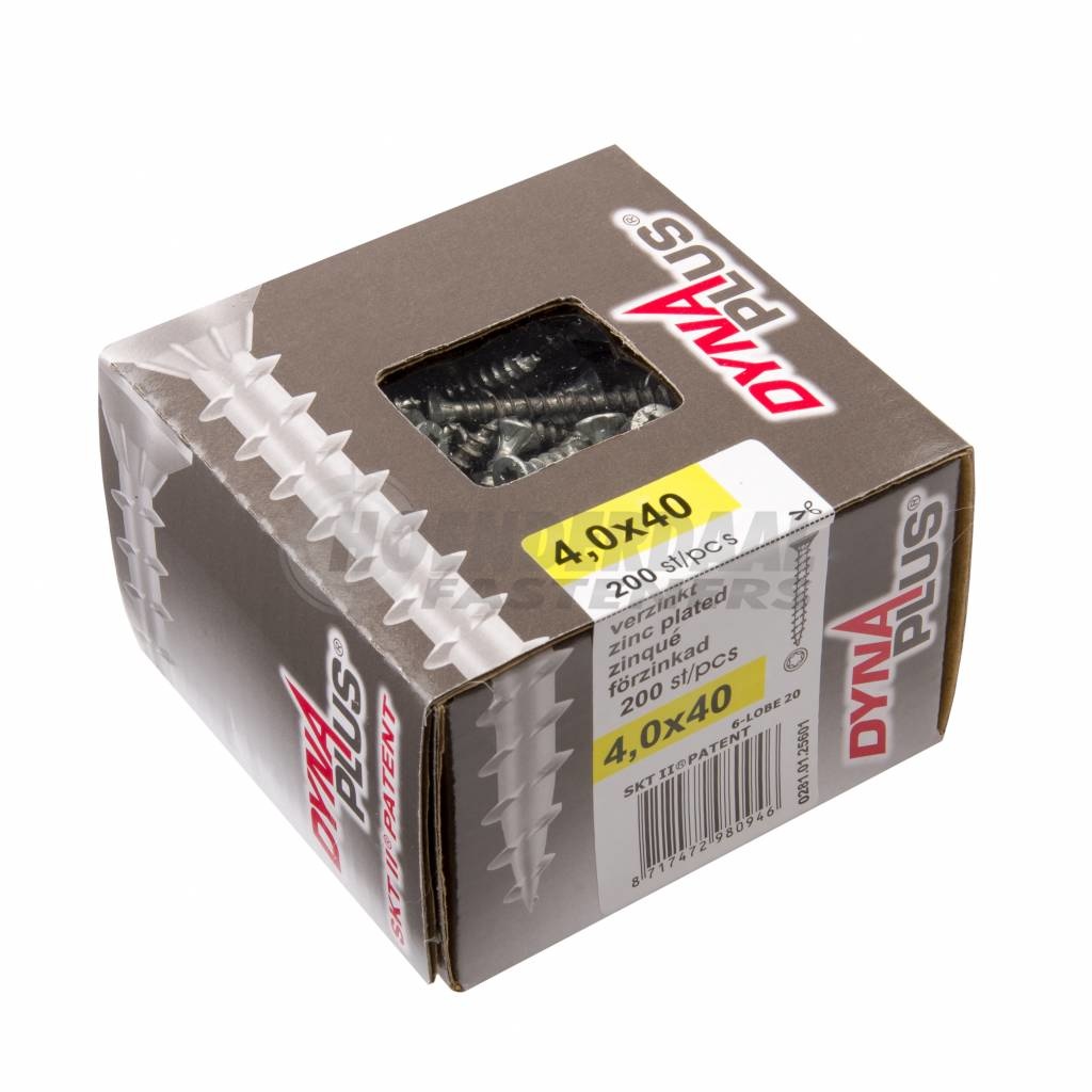 Universeelschroef platverzonkenkop verzinkt TX