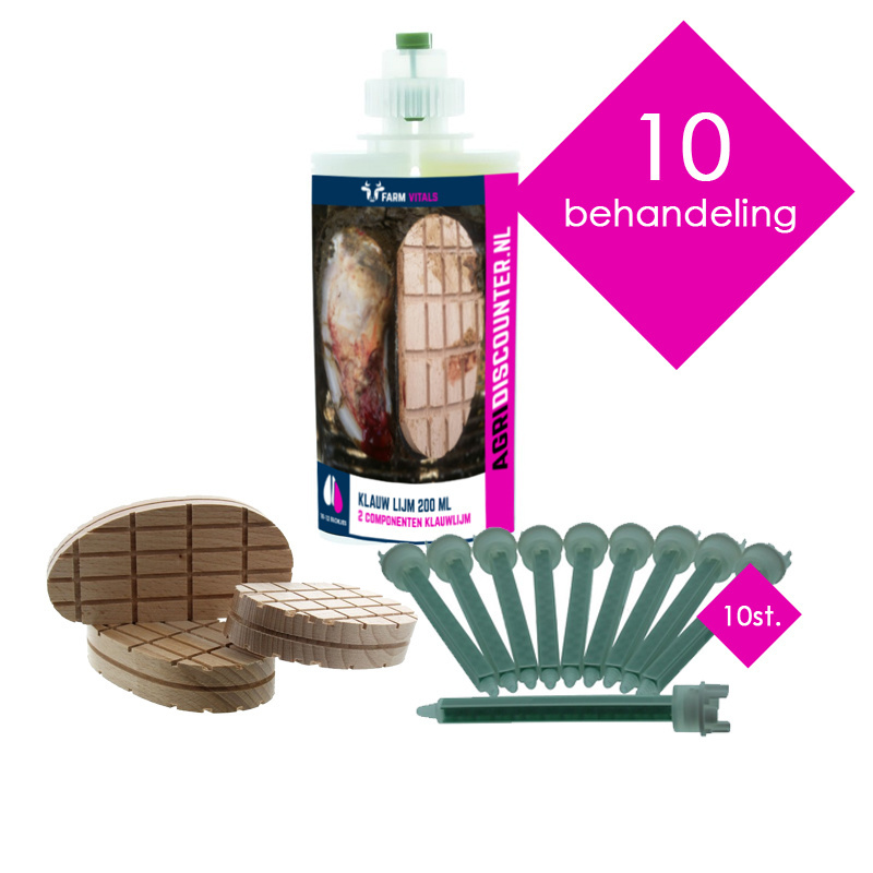 Klauwlijmset 10 behandeling Farm Vitals Klauwlijm 200ml