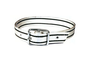 Halsriem nylon, leer+gesp