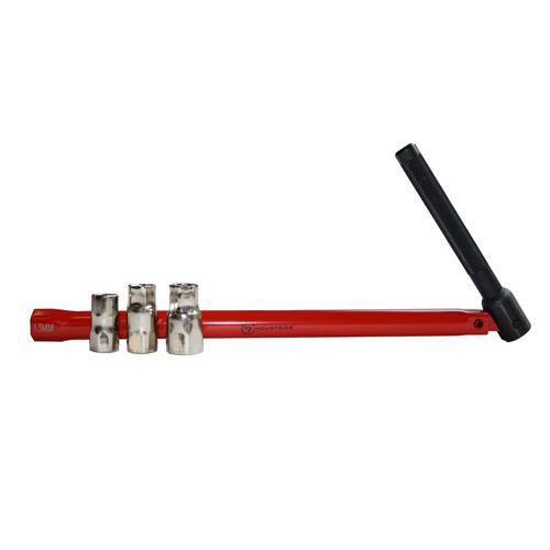 Kraanmoersleutel 250mm met 3 losse doorsteek doppen