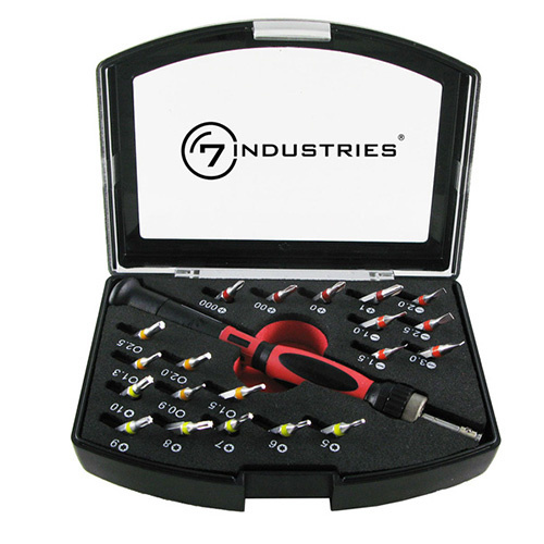 Precisie schroevendraaier bitset 21-delig met ratel houder