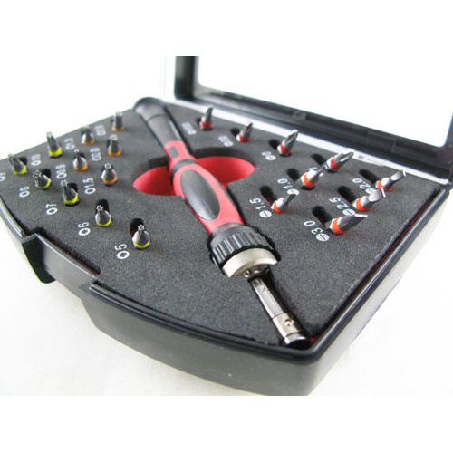 Precisie schroevendraaier bitset 21-delig met ratel houder