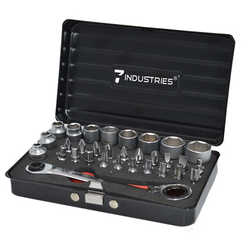 Bit/dopsleutelset 31-delig met ratel (compacte uitvoering)