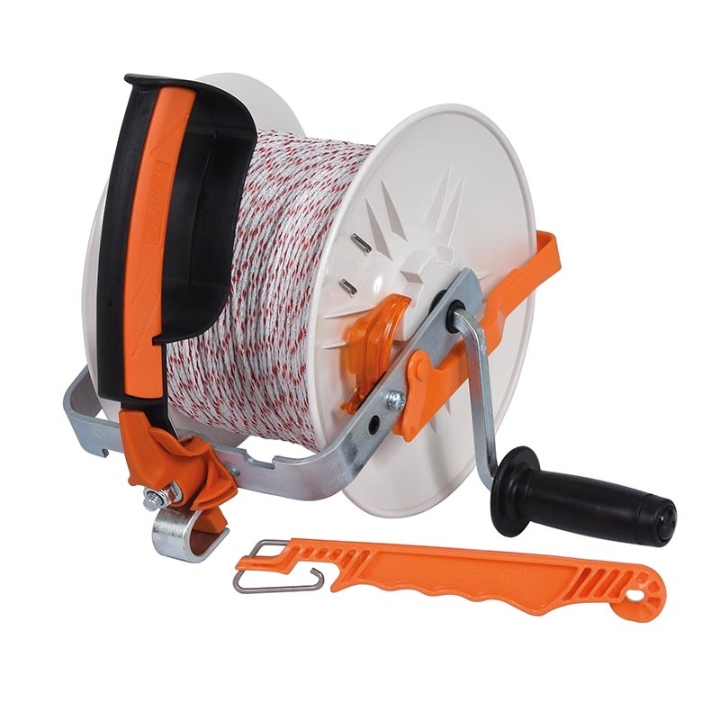 Haspel met versnelling incl. 500m kunststofdraad