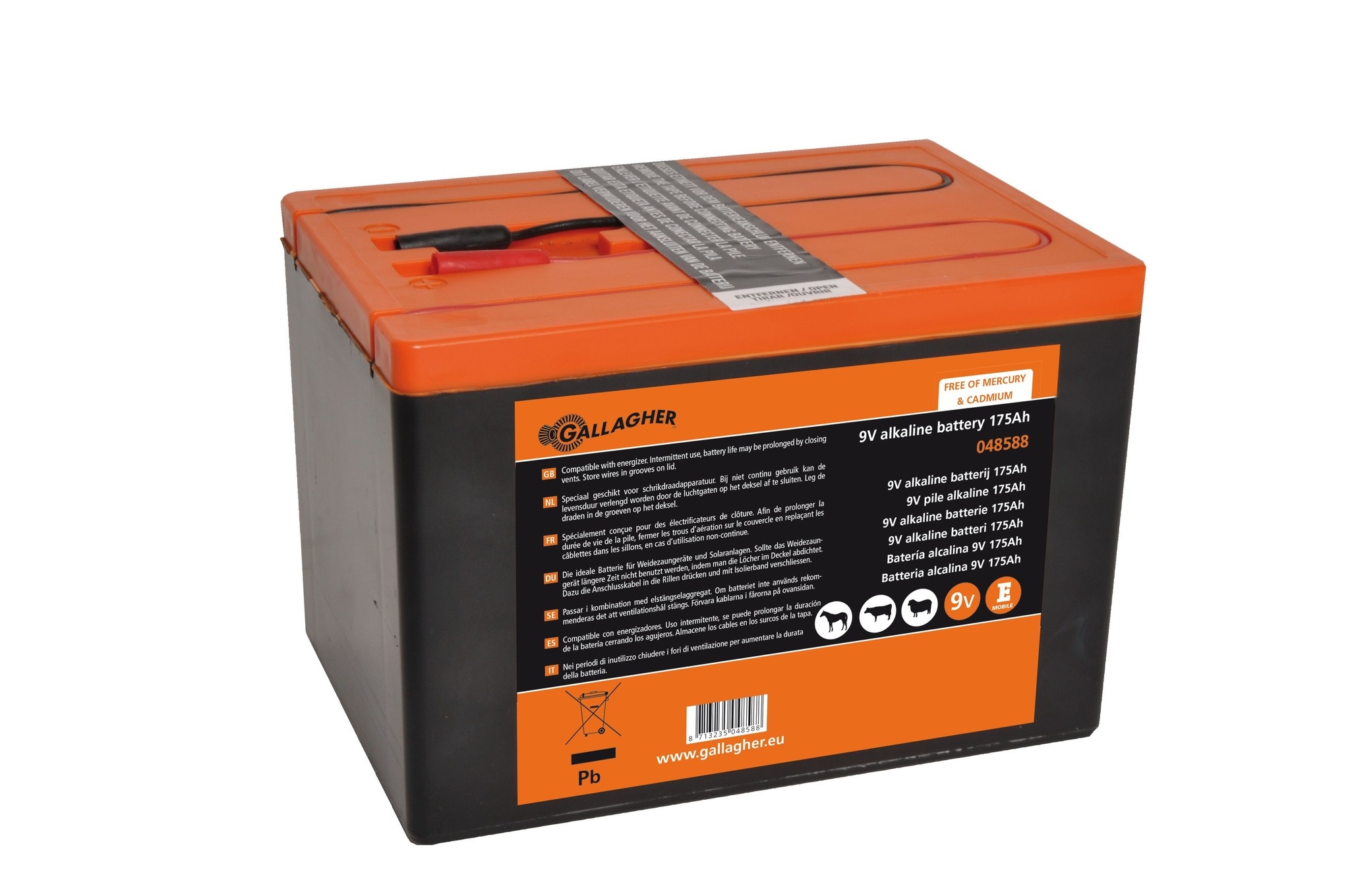 Gallagher Powerpack batterij (9V, 175Ah)
