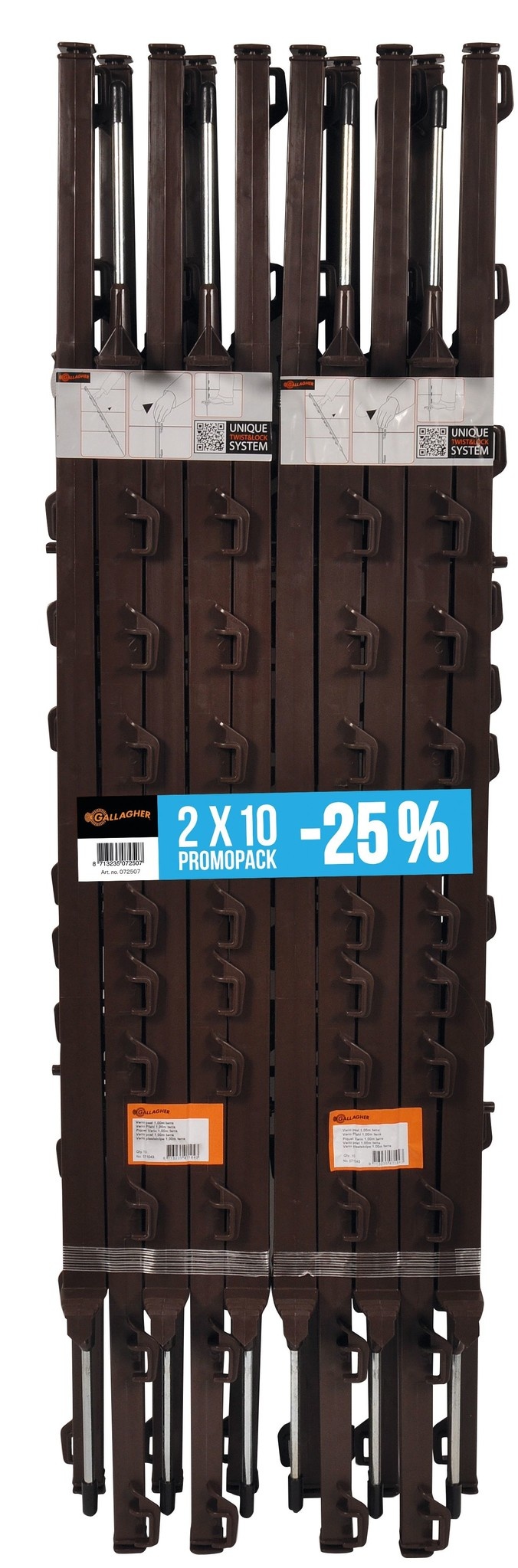 Gallagher Duopack Vario paal 1,00m Terra (2x10)