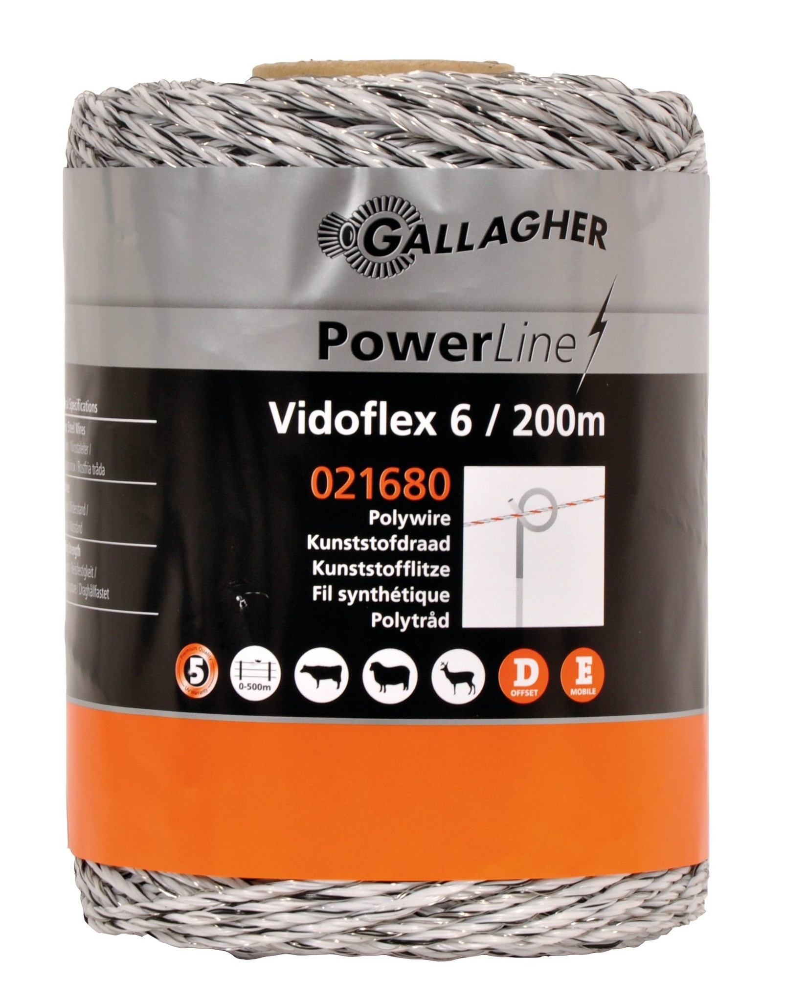 Gallagher Vidoflex 6 PowerLine wit 200m