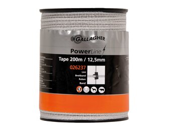 Gallagher PowerLine lint 12,5 mm (wit, 200 meter)