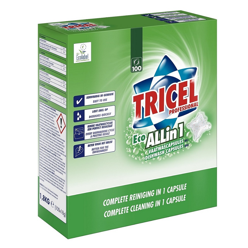 Tricel Vaatwastabletten ECO All in 1 100 stuks