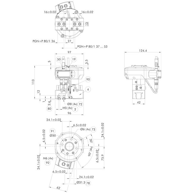 Schunk pneumatischer Parallelgreifer PGN-plus-P 80-1