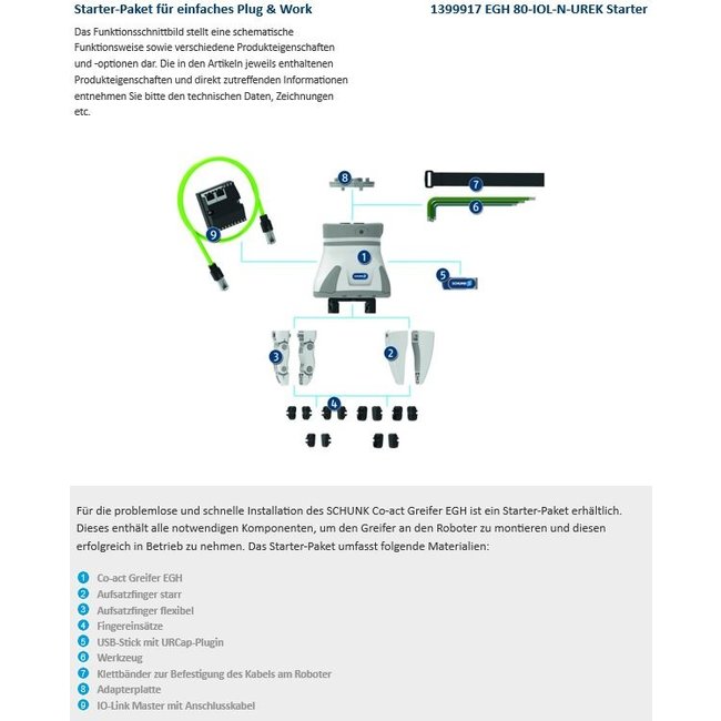 Schunk elektrischer Parallelgreifer EGH 80-IOL-N-UREK Starter
