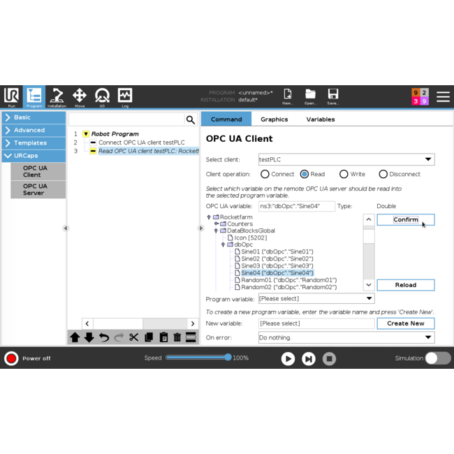Rocketfarm OPC UA Schnittstelle