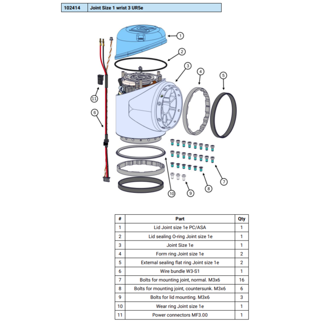 Universal Robots Joint Size 1 Wrist 3 UR5e