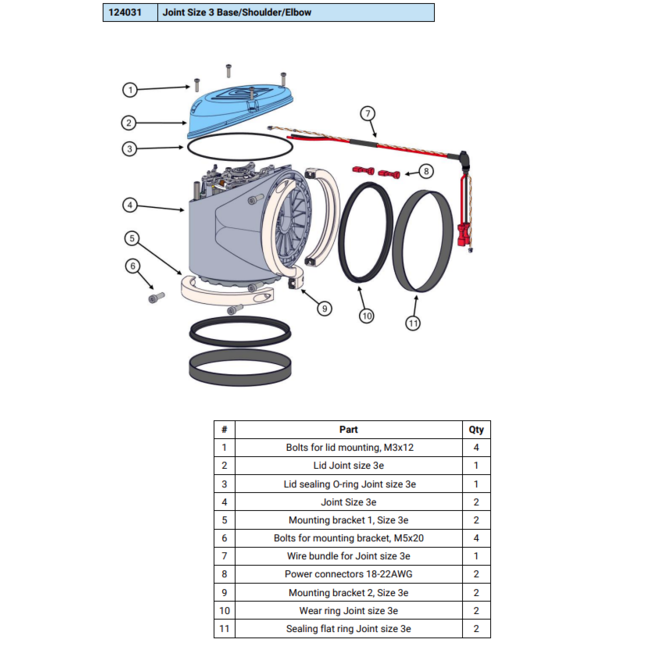 Universal Robots Joint Size 3 Base/Shoulder/Elbow