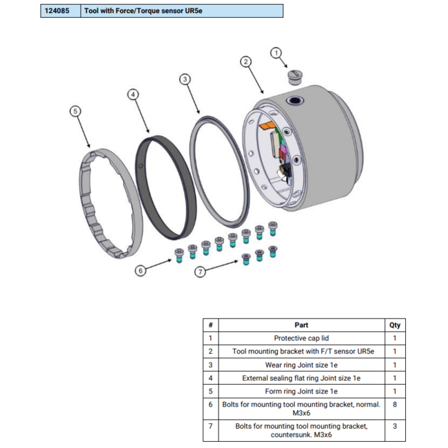 Universal Robots Tool with Force/Torque sensor UR5e