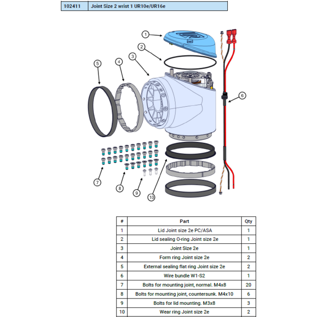 Universal Robots Joint Size 2 Wrist 1 UR10e/UR16e