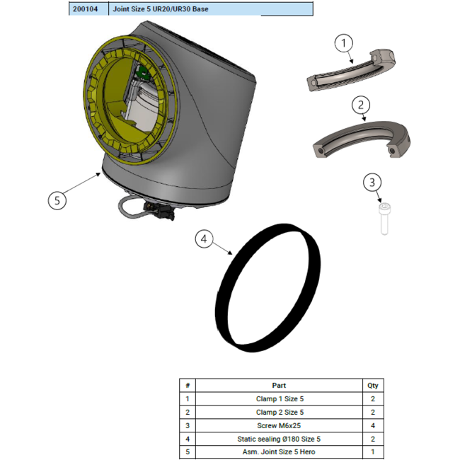 Universal Robots Joint Size 5 UR20/UR30 Base
