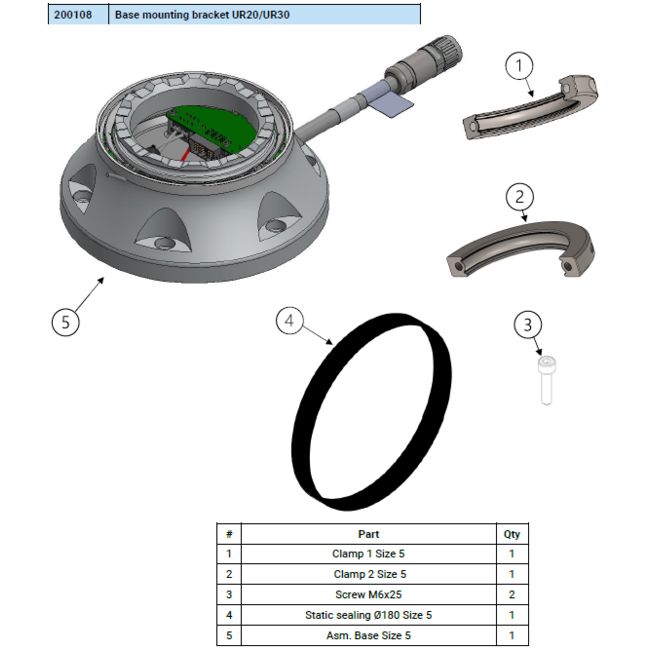 Universal Robots Base mounting bracket UR20/UR30