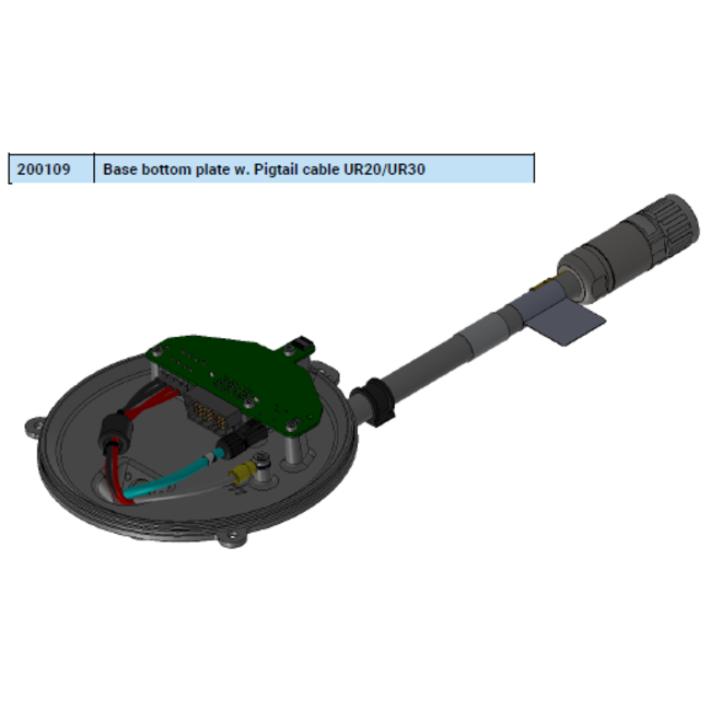 Universal Robots Base bottom plate w. Pigtail cable UR20/UR30