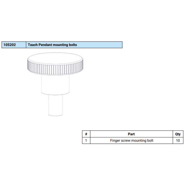 Universal Robots Teach Pendant mounting bolts