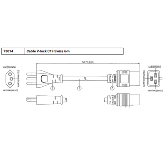 Universal Robots Power Cable (CB5.1 + CB5.2) CH Plug