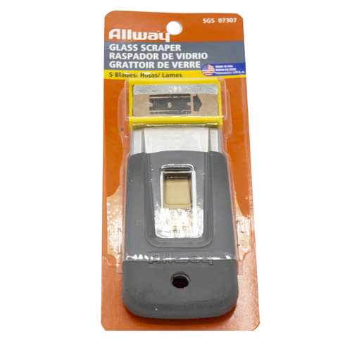 Allway Glasschraper met Softgrip - Inclusief 5 reserve mesjes