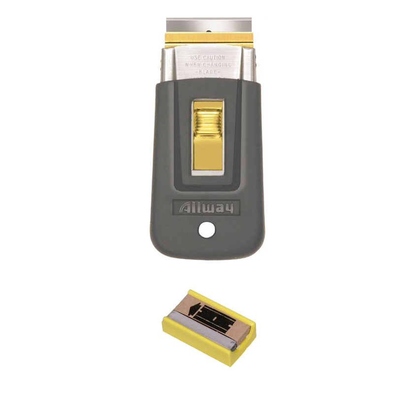 Allway Glasschraper met Softgrip - Inclusief 5 reserve mesjes