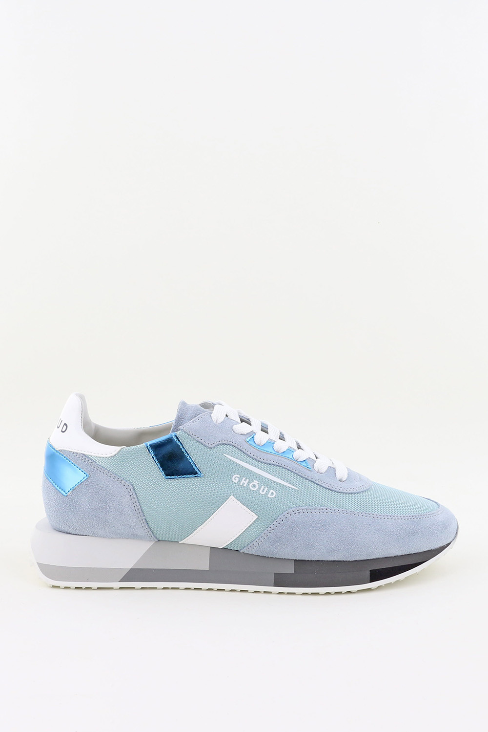 Ghoud Dames Sneakers Blauw combi glitter combi runner | Van den Assem