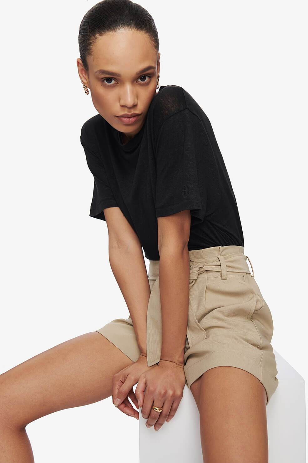 Anine Bing t-shirt Harper A-08-2147-000 zwart Anine Bing t-shirt Harper A-08-2147-000 zwart