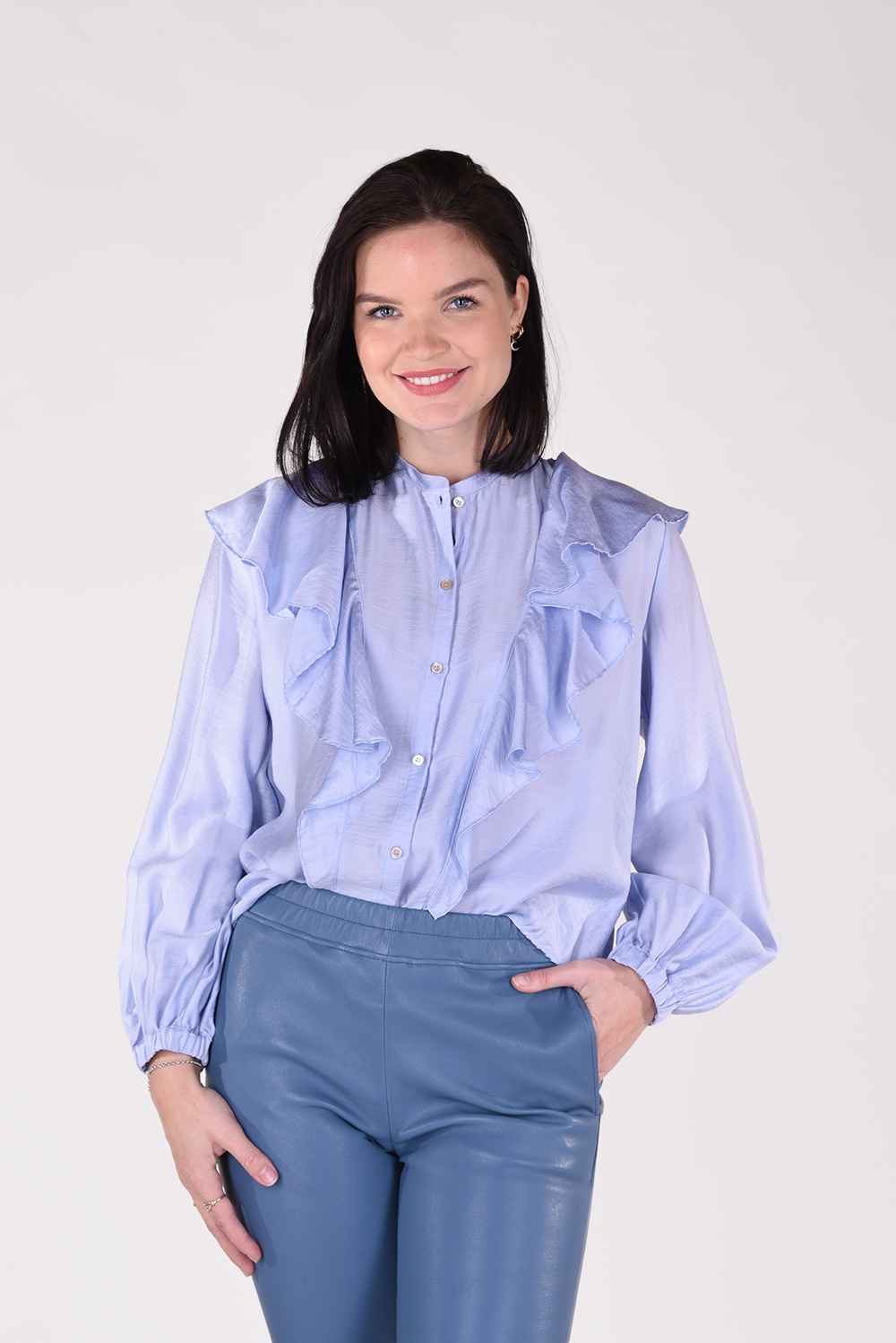 Forte_Forte blouse 8067 blauw Forte_Forte blouse 8067 blauw