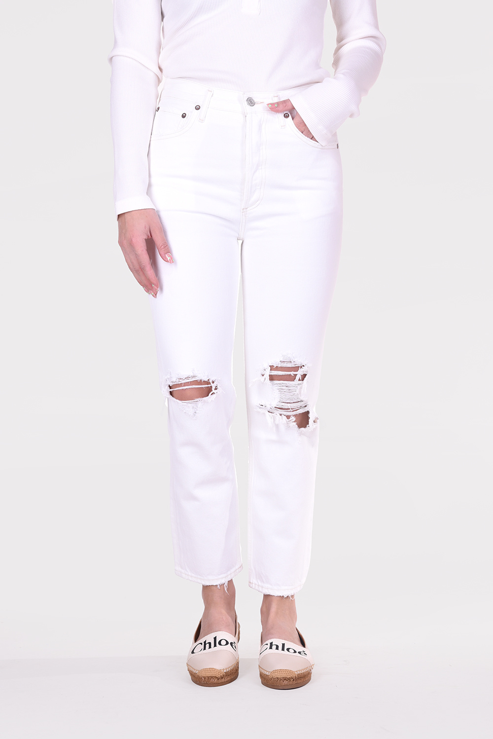 Agolde jeans Riley A056C-1183 wit 
