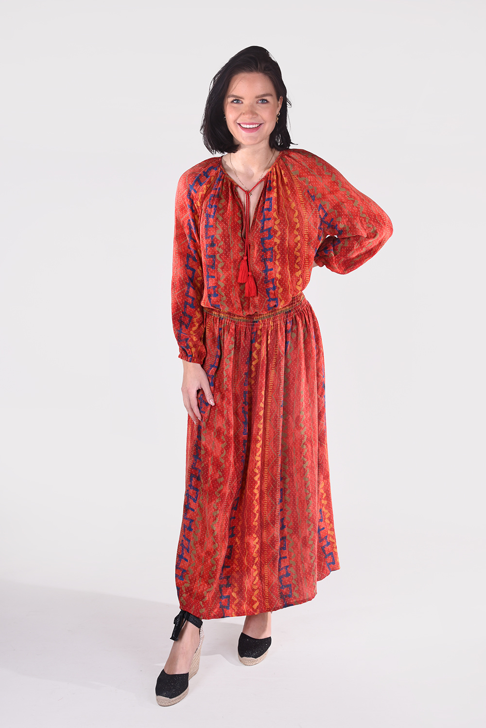 Sissel Edelbo jurk Feather Dress SE646 multicolour 3 Sissel Edelbo jurk Feather Dress SE646 multicolour 3