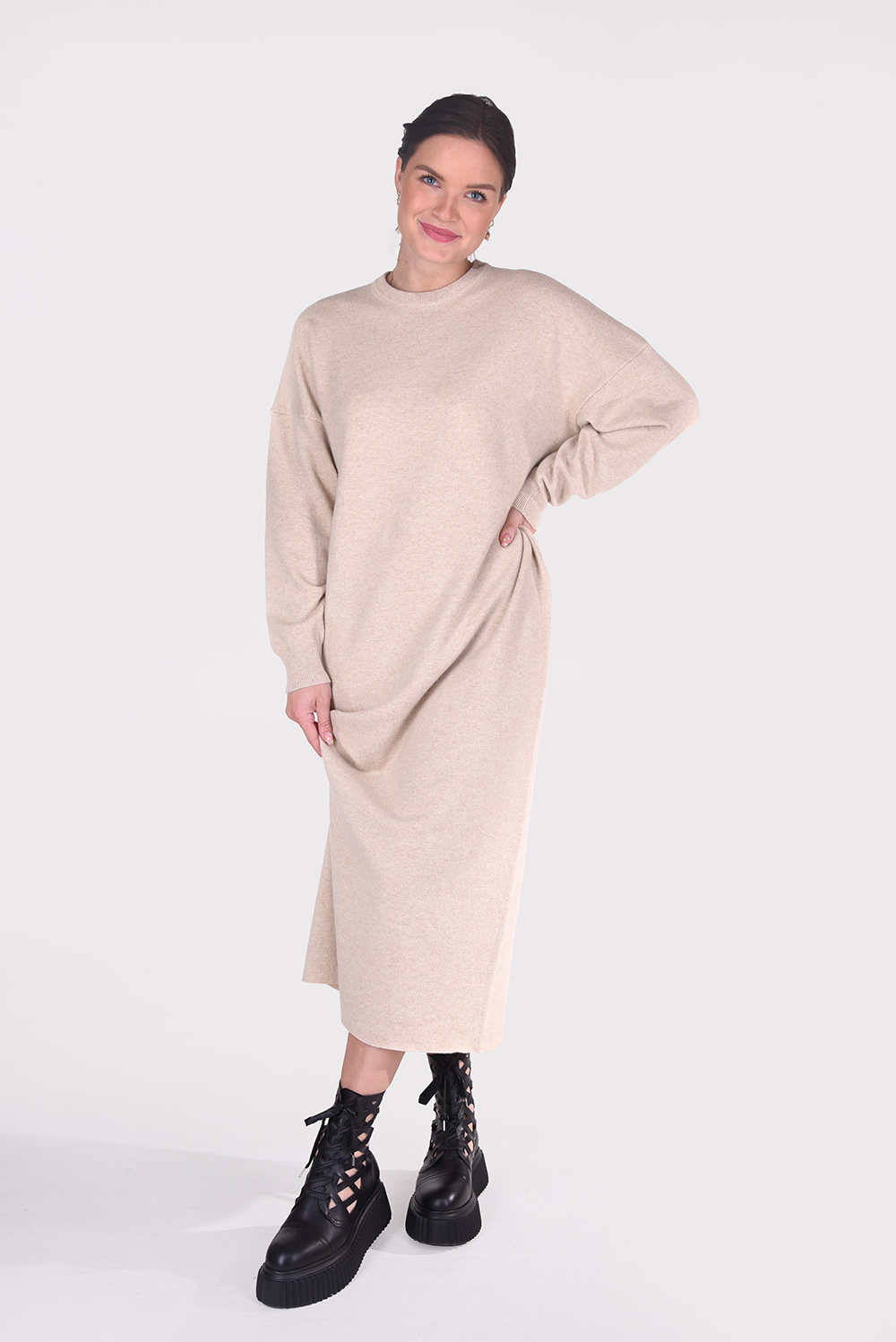 Extreme Cashmere jurk Weird 106 beige Extreme Cashmere jurk Weird 106 beige