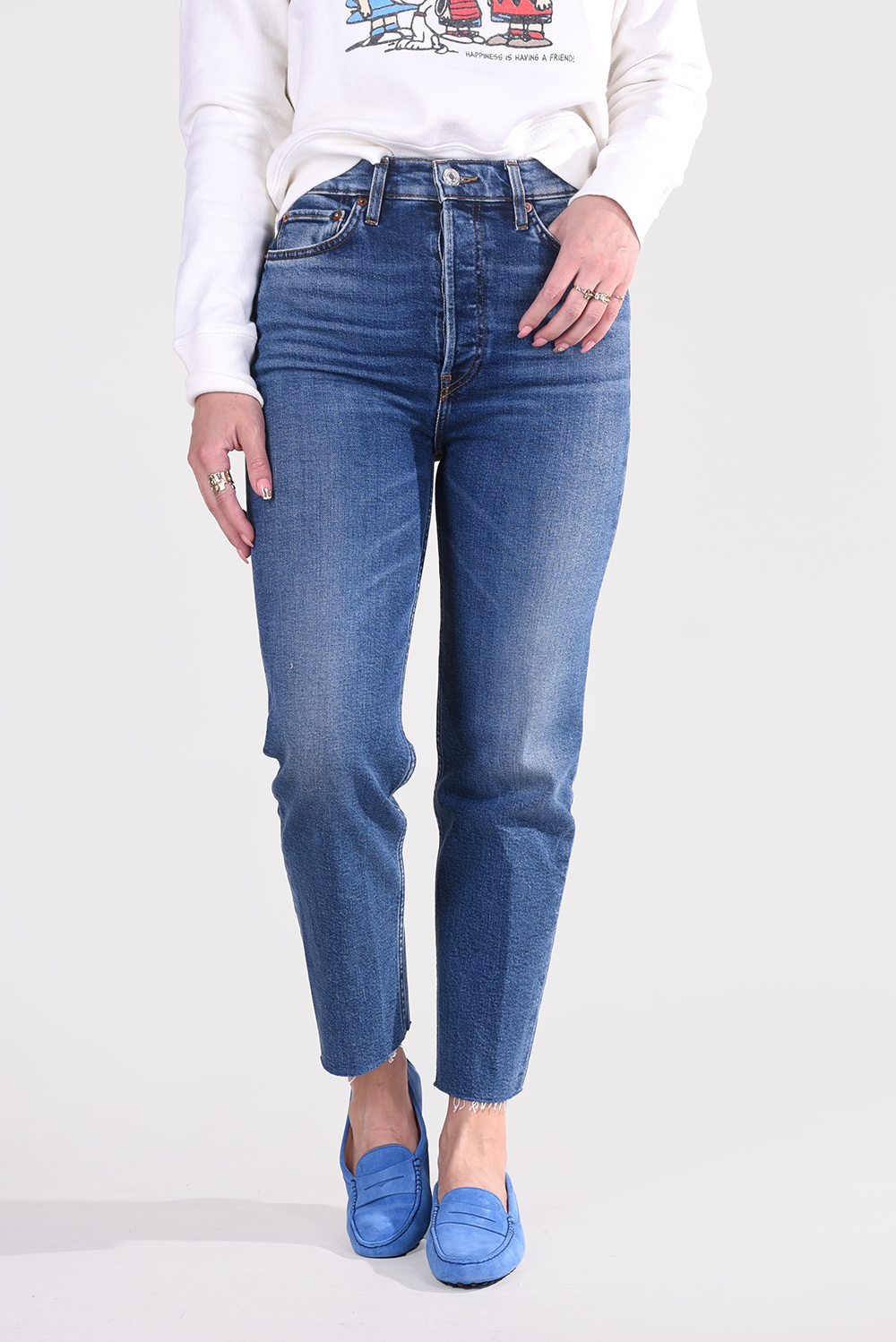Re/Done jeans Ultra High Rise Stove Pipe 190-3WUHRSTV/A blauw Re/Done jeans Ultra High Rise Stove Pipe 190-3WUHRSTV/A blauw