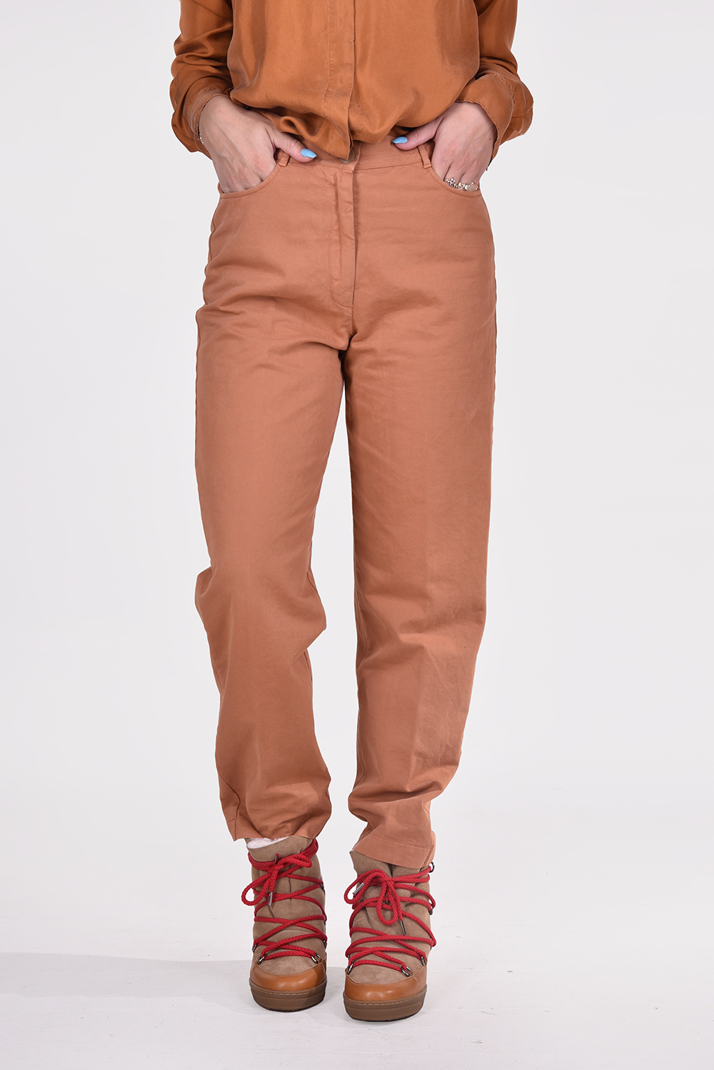 Forte_Forte broek 8438 cognac Forte_Forte broek 8438 cognac