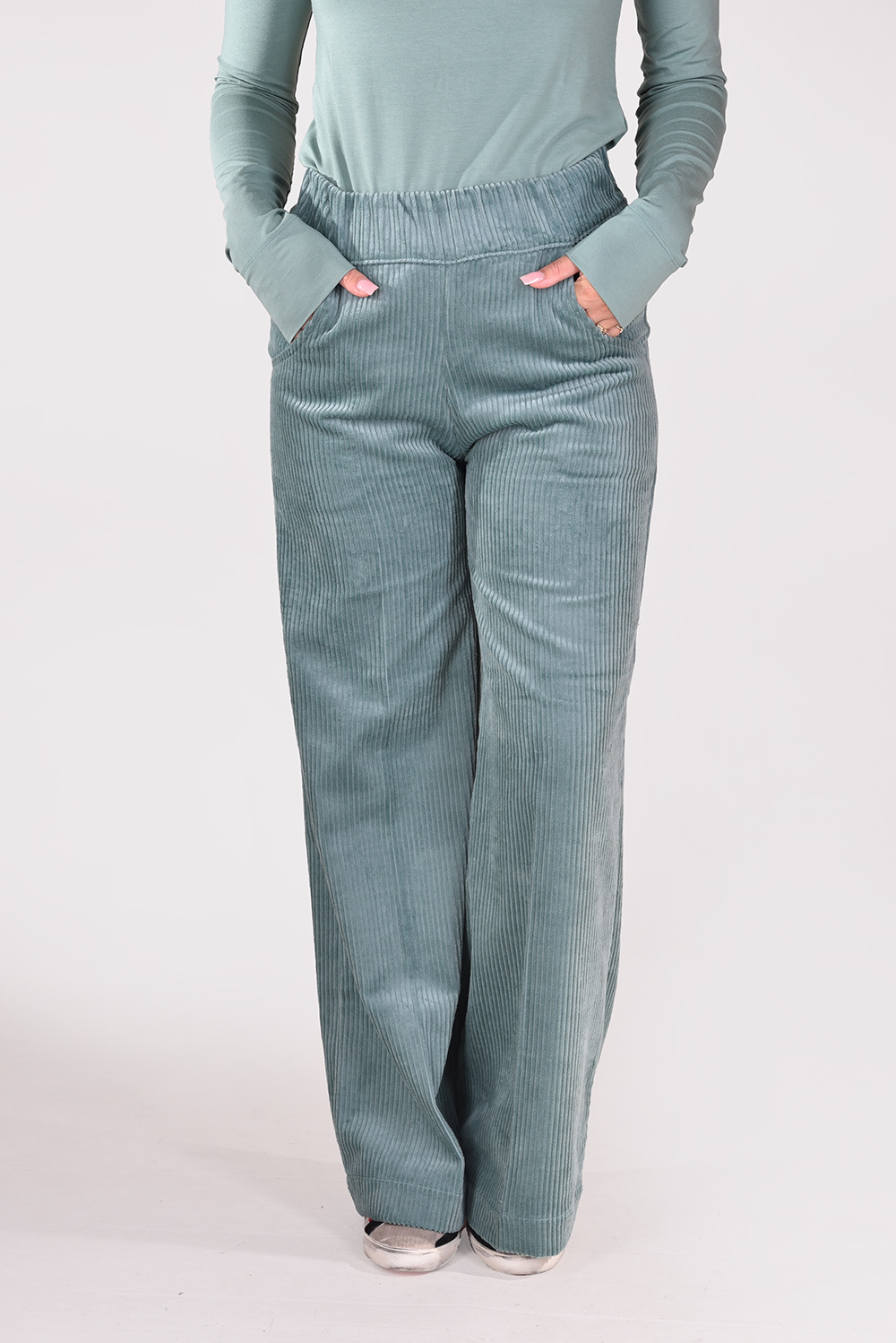 Sea Me Happy broek Woody Wide Rib groen Sea Me Happy broek Woody Wide Rib groen