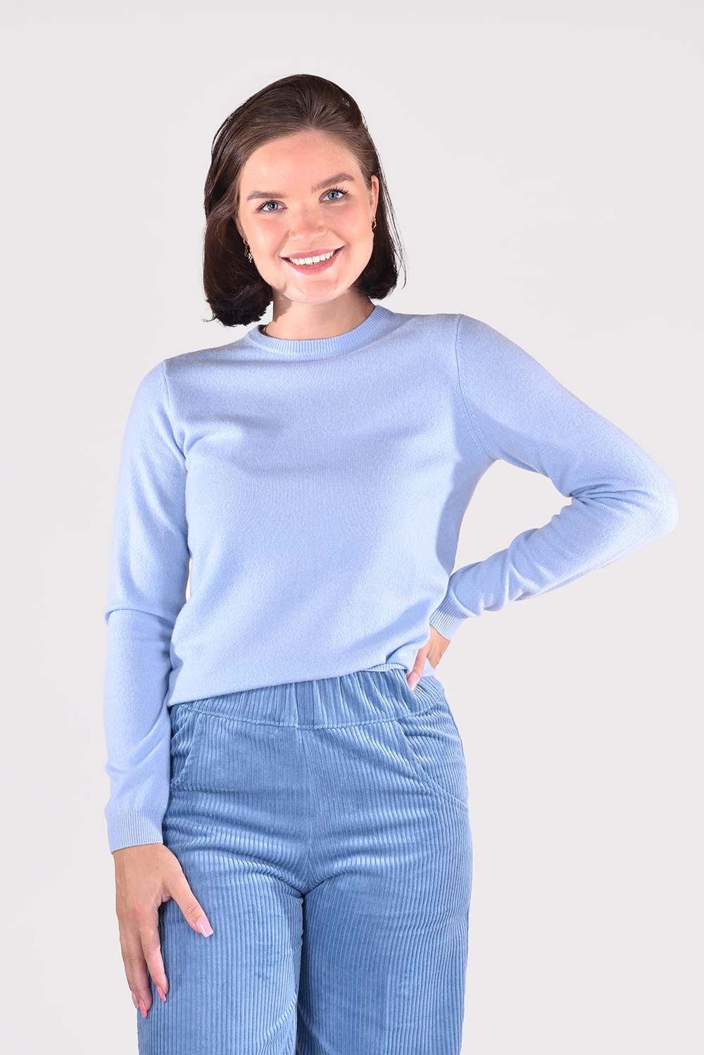 People's Republic of Cashmere trui Roundneck 3011 blauw People's Republic of Cashmere trui Roundneck 3011 blauw
