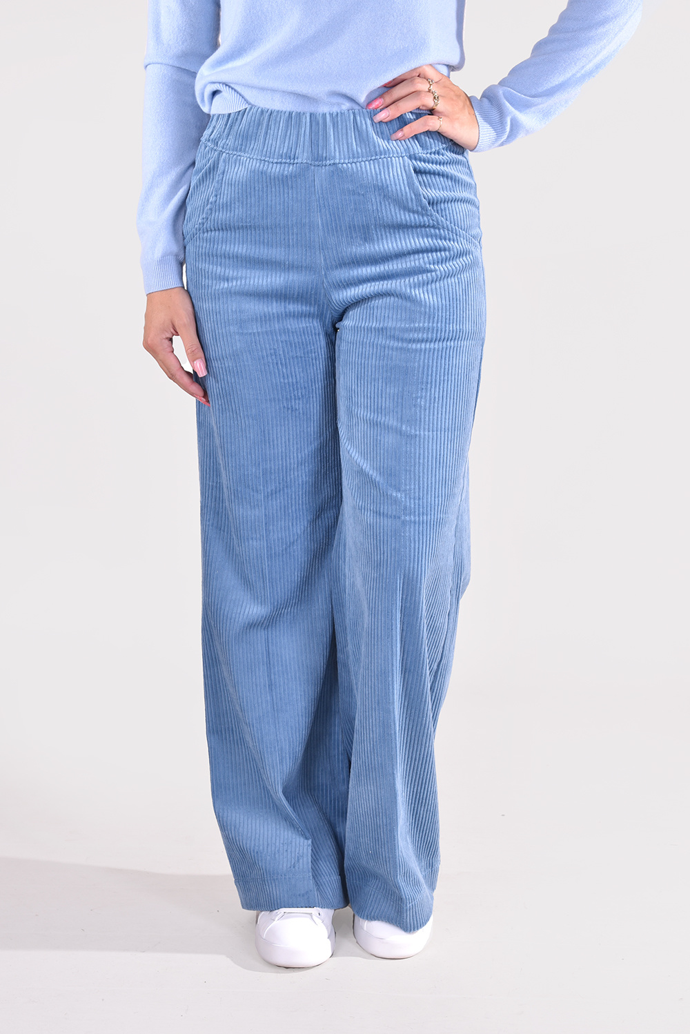 Sea Me Happy broek Woody Wide Rib blauw Sea Me Happy broek Woody Wide Rib blauw