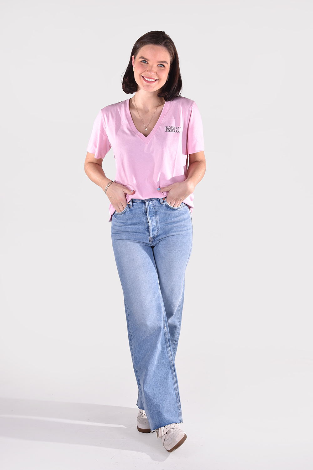 Ganni t-shirt T2918 roze Ganni t-shirt T2918 roze