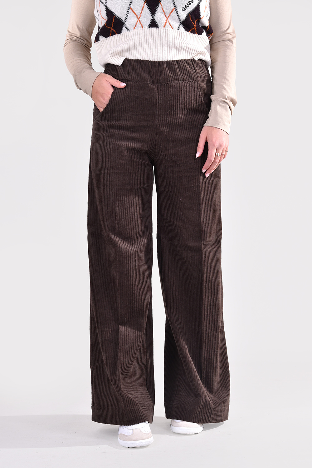 Sea Me Happy broek Woody Wide Rib bruin Sea Me Happy broek Woody Wide Rib bruin