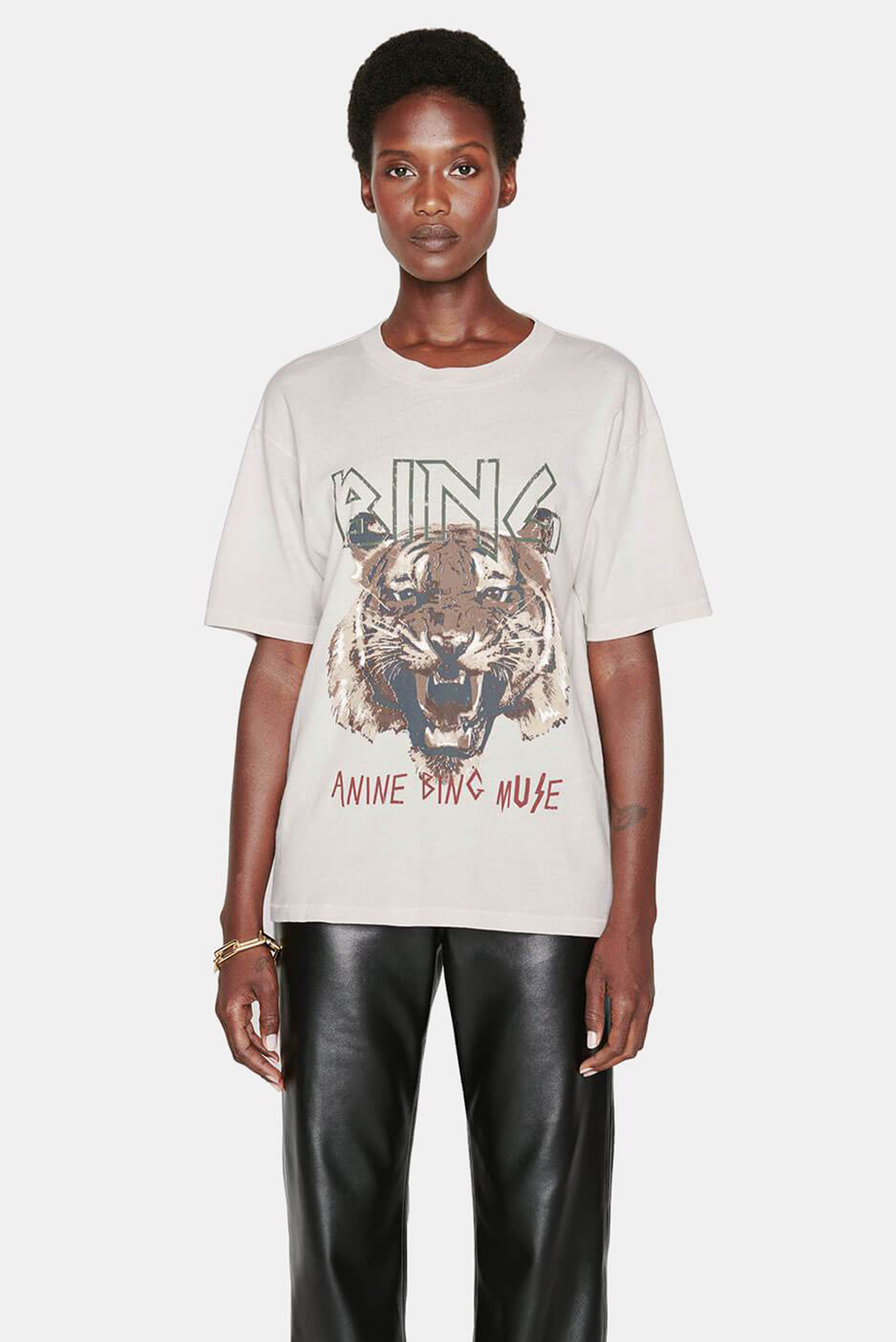 Anine Bing t-shirt Tiger A-08-2003-240A grijs Anine Bing t-shirt Tiger A-08-2003-240A grijs
