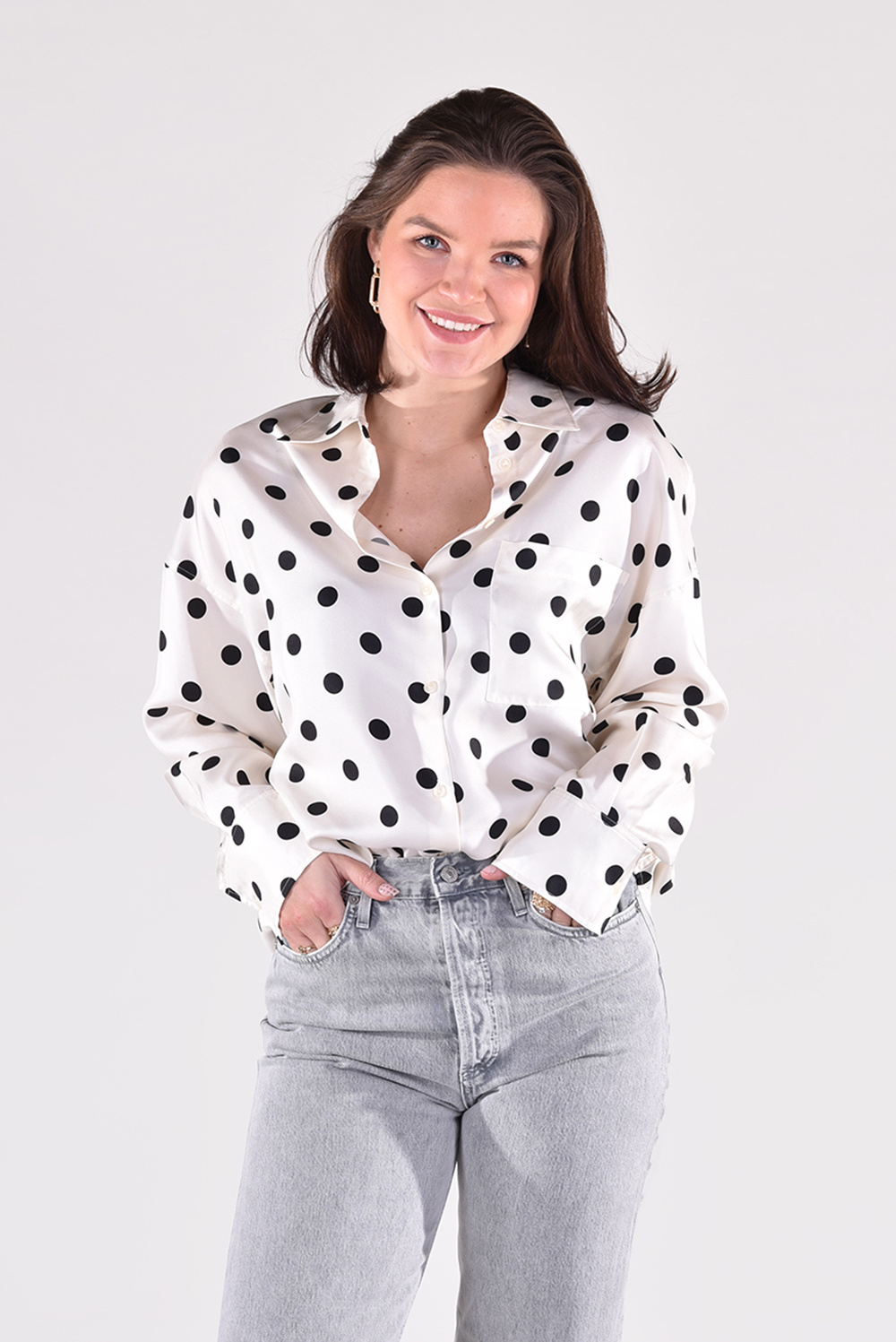 Rohe blouse Charlie 402-20-002 wit Rohe blouse Charlie 402-20-002 wit