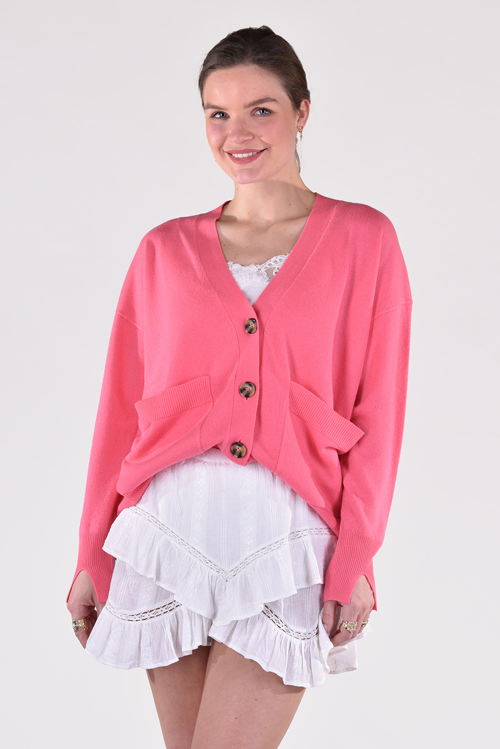 People's Republic of Cashmere vest Oversize Cardigan 1492 roze People's Republic of Cashmere vest Oversize Cardigan 1492 roze