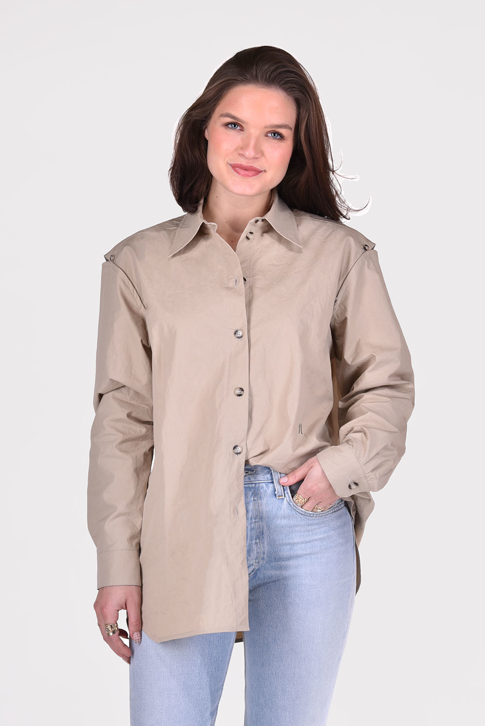 Nanushka blouse Weeko NW22RSSH01484 taupe Nanushka blouse Weeko NW22RSSH01484 taupe