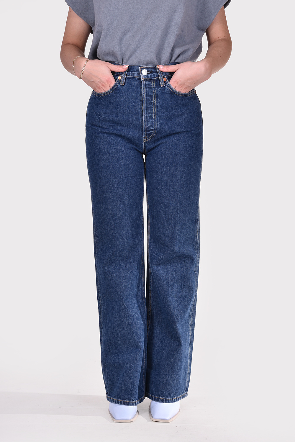 Re/Done jeans 70s Wide Leg 188-3W7UHRWL/A blauw