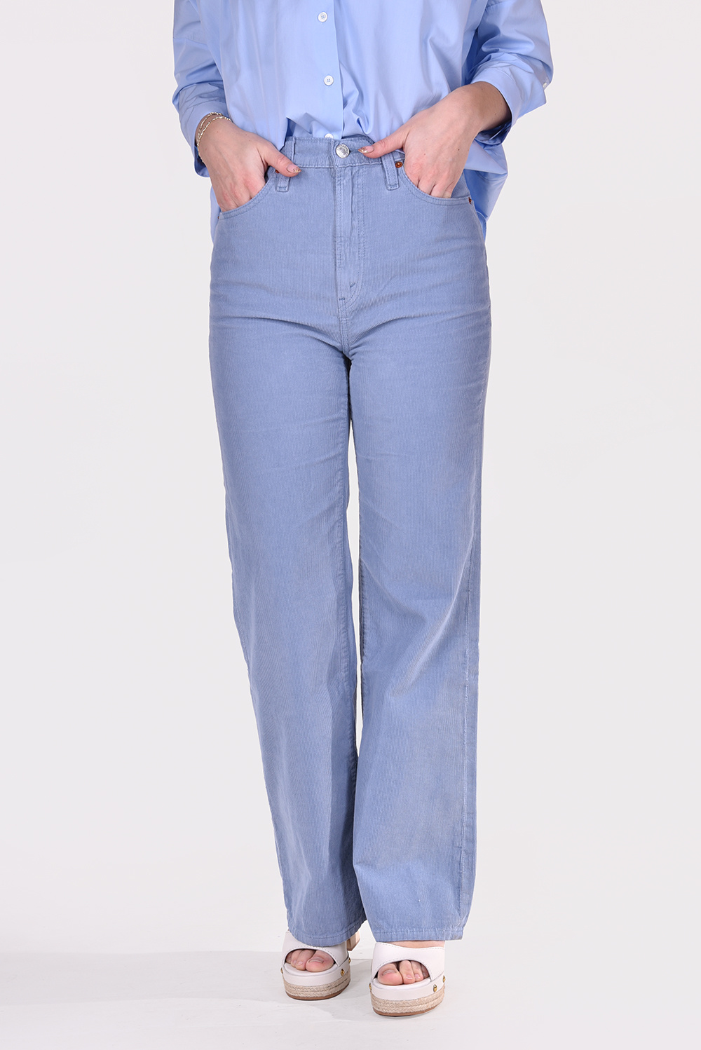 Re/Done broek 70s Wide Leg 552-3W7UHRWL blauw Re/Done broek 70s Wide Leg 552-3W7UHRWL blauw